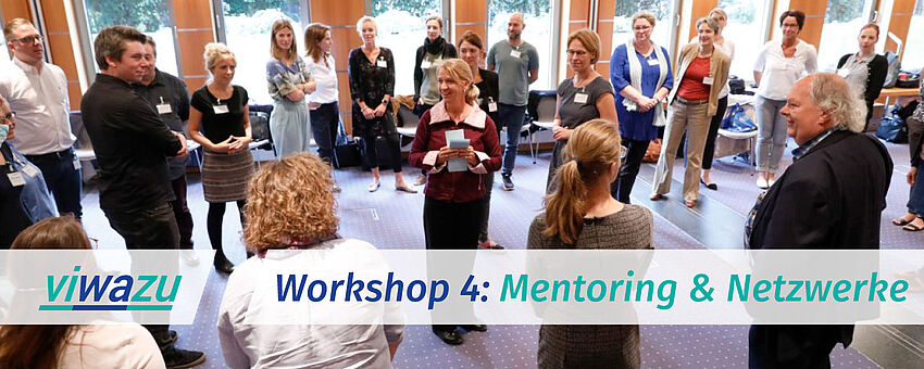 Workshop 4: Mentoring & Netzwerke (Foto: Dirk Hasskarl, Grafik: Norbert Lücken) Workshop 4: Mentoring & Netzwerke (Foto: Dirk Hasskarl, Grafik: Norbert Lücken)