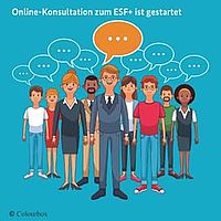 Online-Konsulation ESF+ (Grafik: ESF für Deutschland, www.esf.de)